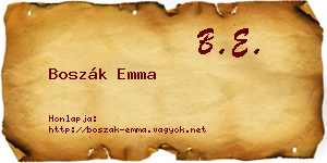 Boszák Emma névjegykártya